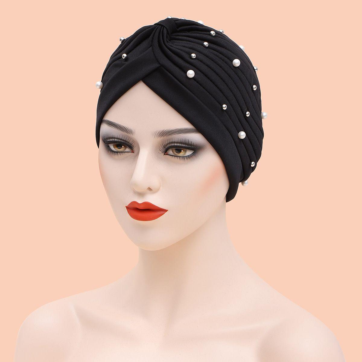 

Polyester Musulman Turbante Solid Folds Muslim Turban Scarf Arab Wrap Head Islamic Inner Hijab Caps