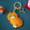 Leather Calico Cat Keychain Meow Cat Card Cover Kawaii Tuxedo Cat Pendant  Entrance Guard Card