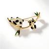 Cute Panda Chinese-style Brooch, High-end Women's Design Sense, Niche New Chinese-style Corsage Suit Pin, Anti-glare