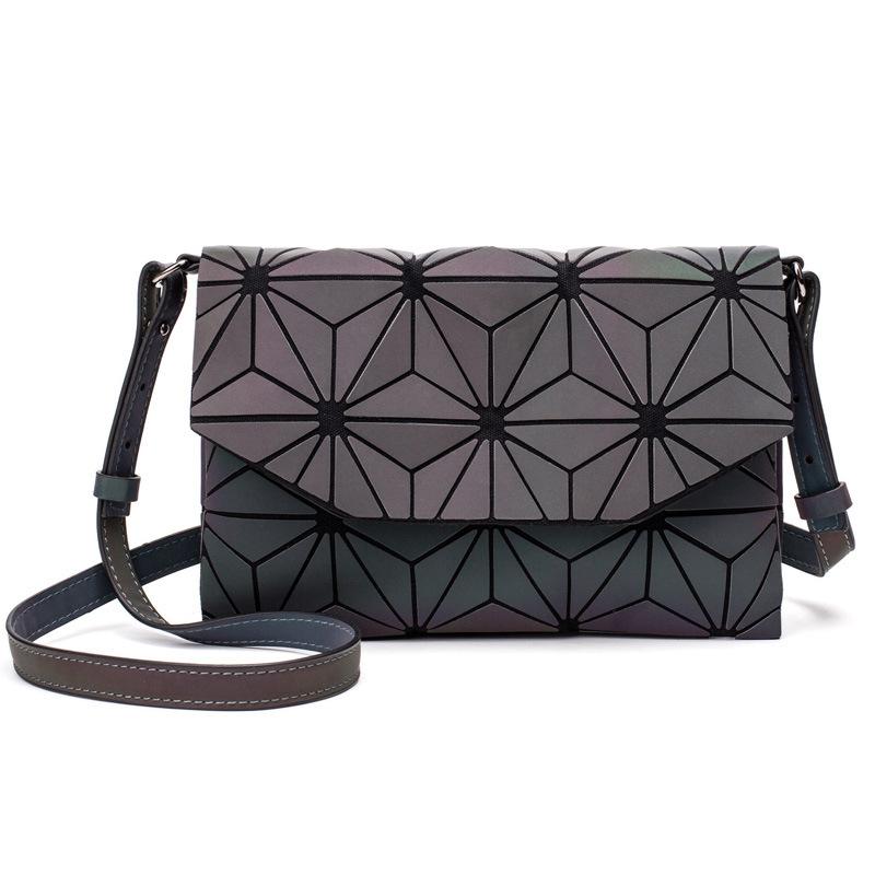 New Luminous Geometric Messenger Bag Women's Folding Rhombus Envelope Bag Clutch Bag Trendy Shoulder Bag