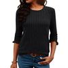 Women's Fashion Loose-Fit Brushed Pique Short-Sleeve Top With Round Neck
