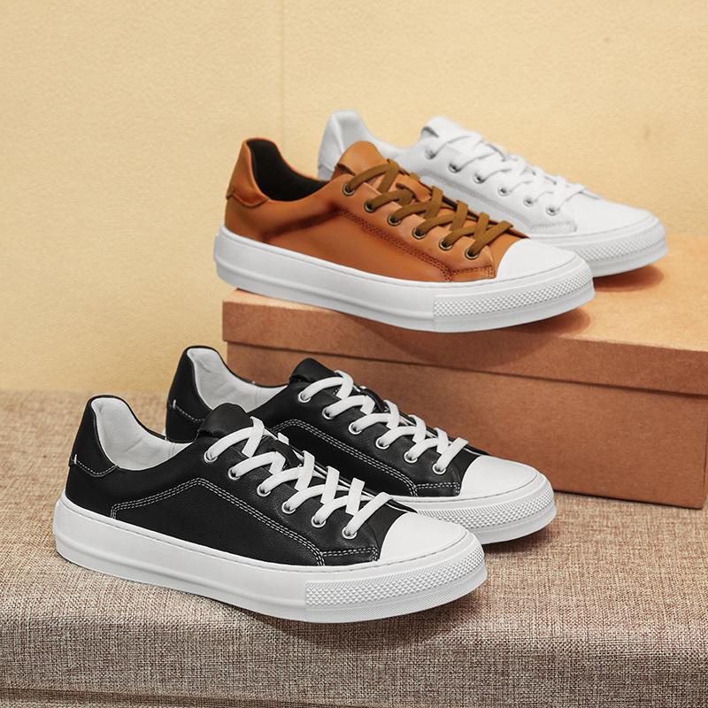 Fashion Men Sneakers Fashion Genuine Leather Casual Oxford Shoes Comfort Outdoor Antiskid Walking Shoes Designer Business Oxfords Shoes