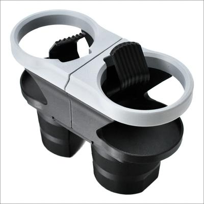 Shimashima Fab Drink Holder for FIAT Late Model Front 500, (2016~), Double, DH500LFW-MGL (Medium Gray)