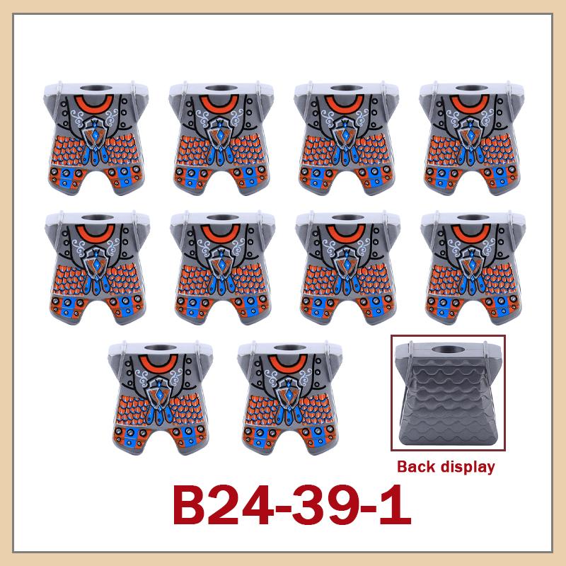 Medieval Military Castle Knight Armour Shoulder Armor Building Blocks Soldier Figure Parts Printed Army Warrior Bricks Toy Gifts