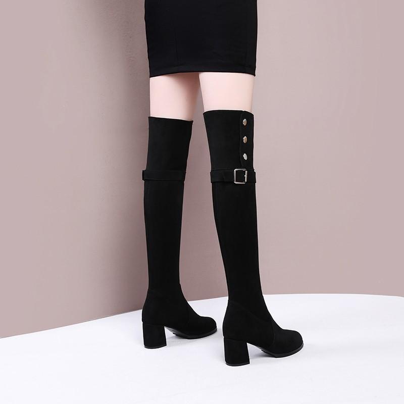 Fashion Women's Long Boots 2024 Autumn and Winter New Item Over The Knee Warm Elastic Slimming Knight Boots