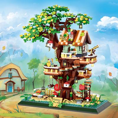 1130PCS Creative Sakura Tree House Building Blocks City Street View Architecture Model Micro Bricks Gift Toy for Kid Girl Adult