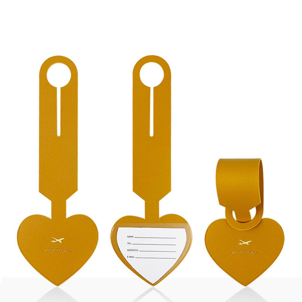 Baggage Backpack Tags Suitcase Luggage Heart Tag PU Leather Name ID Address Invitation Label Travel Accessories Portable