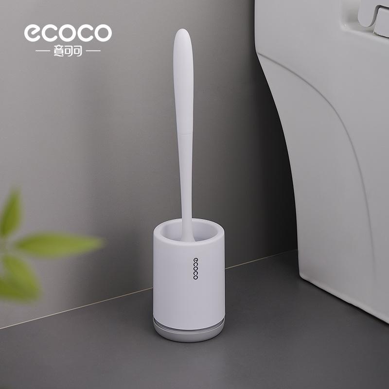 Toilet Brush No Dead Angle Household Toilet Cleaning Silicone Brush Rack Wall-Mounted Toilet Cleaning Bathroom Set Floor Style-Gray