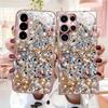 Shiny Crystal Butterfly Glass Phone Case Fashion Phone Cases Mobile Phones for Samsung Galaxy S26 S25 S24 S23 S22 FE,Ultra,Plus