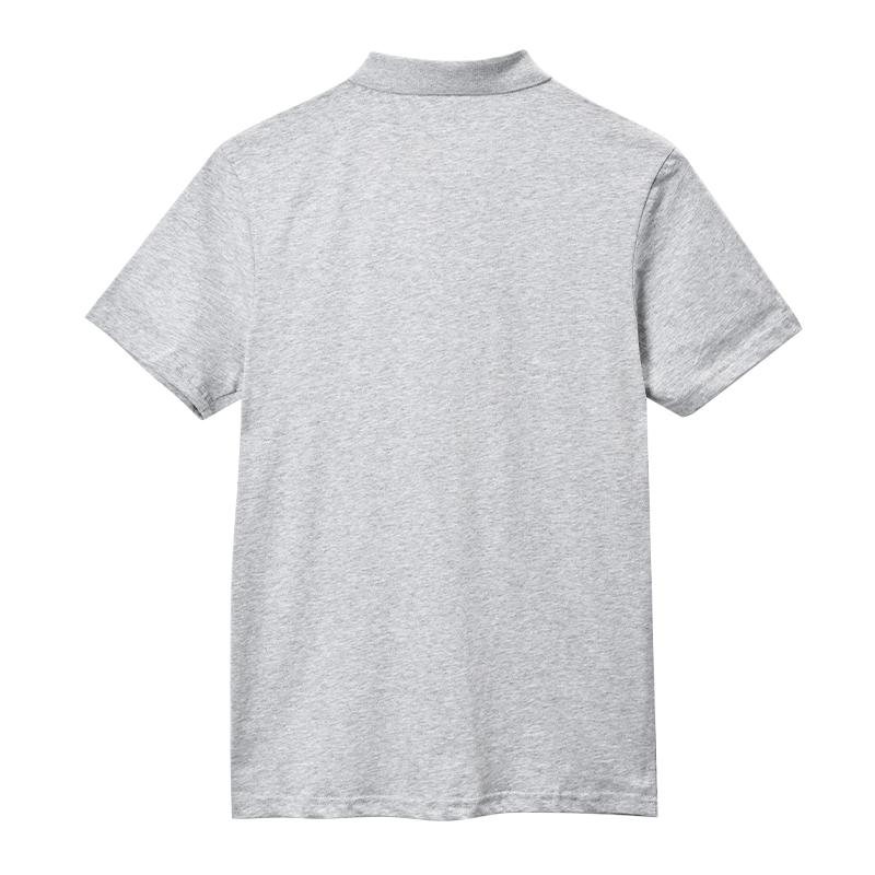 Li Ning Sports Lifestyle Series Pure Cotton Breathable Solid Color Straight Cut Short Sleeve Polo Shirt Men Polo Shirts Gray YPLU073-3