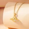Locket-shaped Blue Planet Necklace Accessory for Women, Simple and Elegant Lockbone Chain Accessory for Women