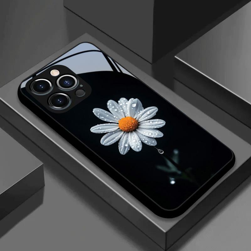 White daisy petal phone case suitable for iPhone 17 16 15 14 13 12 11 Pro/ Max /Plus anti-fall and shockproof back cover