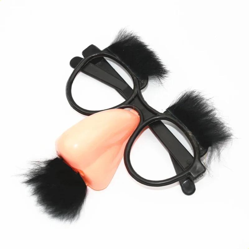 Zabawny gadżet, dekoracja na imprezę Halloween, sztuczne wąsy, nos, brwi, włosy w nosie, okulary, magik, cosplay, akcesorium na Prima Aprilis