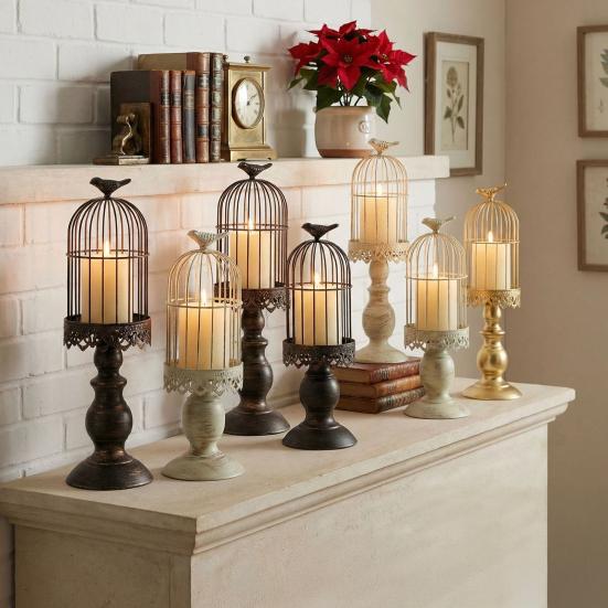 Yousheng Birdcage Candle Holder, Vintage Iron Candle Stick Holder, Decorative Wedding Candle Centerpiece for