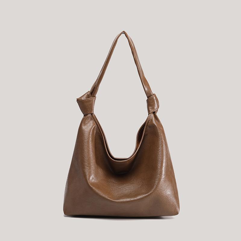 

Large Capacity Commuter Bag for Women 2025 New Trendy Single Shoulder Underarm Bag High-end Retro Student Class Tote Bag світло-коричневого кольору