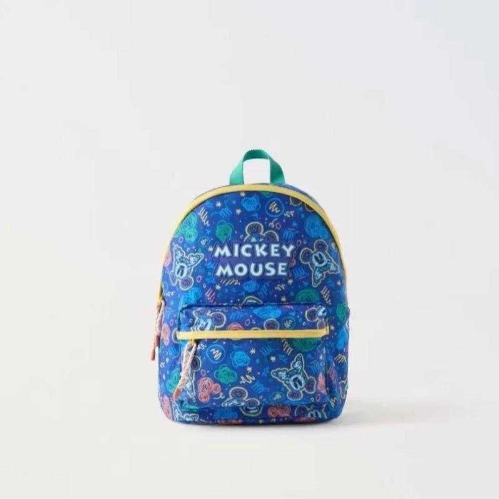 Disney New Mickey Cartoon Fashion Backpack Women's Minnie Canvas School Bag Boys and Girls Fashion Large Capacity Backpack