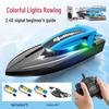 2.4G High-Speed Remote Control Waterproof Electric Speedboat with Lights for Kids