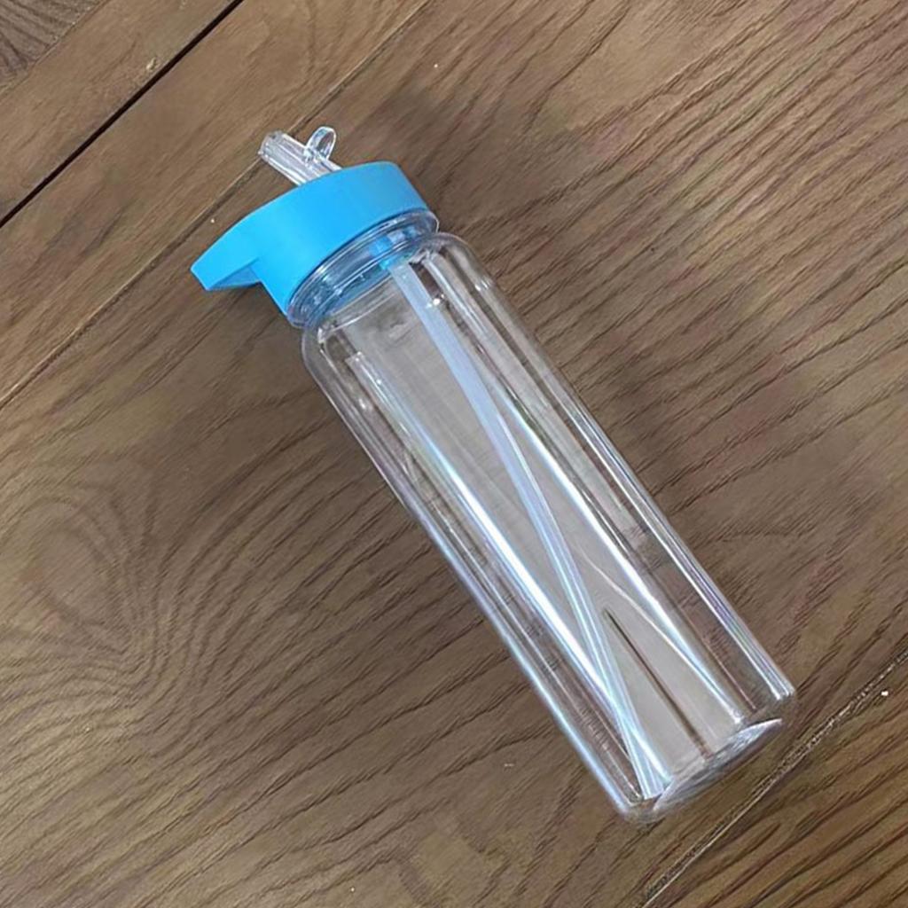 700ml Large Capacity Sports Drink Bottles Clear Plastic Sports Bottles Portable Water Cup with Handle and Straw
