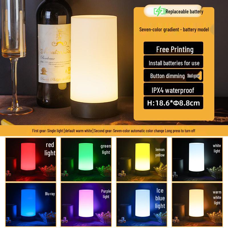 Outdoor Camping Night Market Table Lamp – Creative Small Charging Light for Desktop or Bar Atmosphere