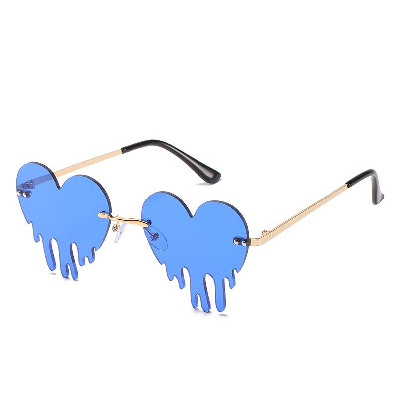 A Pair Of Pc New Trend Personalized Sunglasses Love Tears Water Drops Love Tears Metal Rimless Trimming Sunglasses