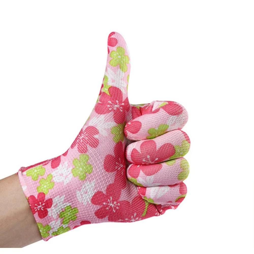 12 par Tynne sommerhansker i nylon med blomstermønster uten lim Beskyttelse Teplukking Pustende hansker