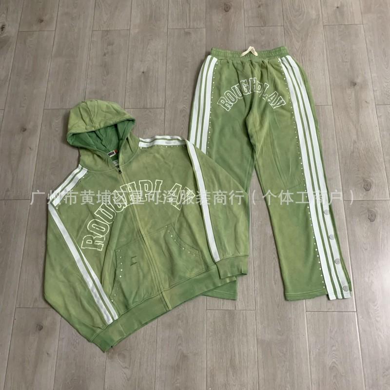 RoughPlay Tracksuit Mens Hip Hop Hoodie Sweatshirt Casual Pants Set Streetwear