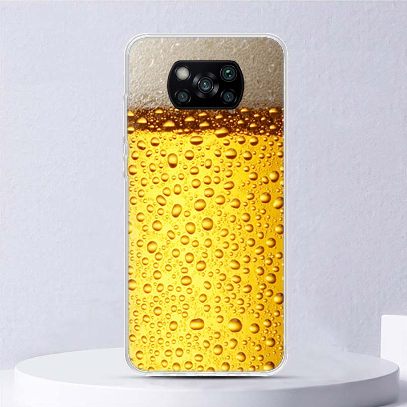 World Beers Alcohol Summer Bubble Soft Case For Xiaomi Poco X7 X6 X5 X4 X3 Nfc F6 F5 Pro Phone Cover F4 Gt F3 F2 F1 M5S M4 M3 M5