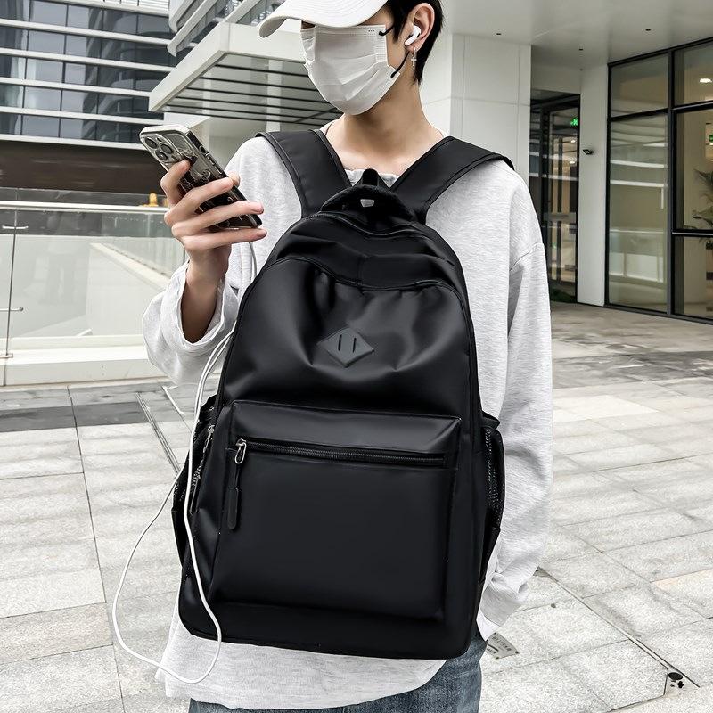 Fashion backpack, new simple and large-capacity burden reduction, middle school student schoolbag, business USB backpack