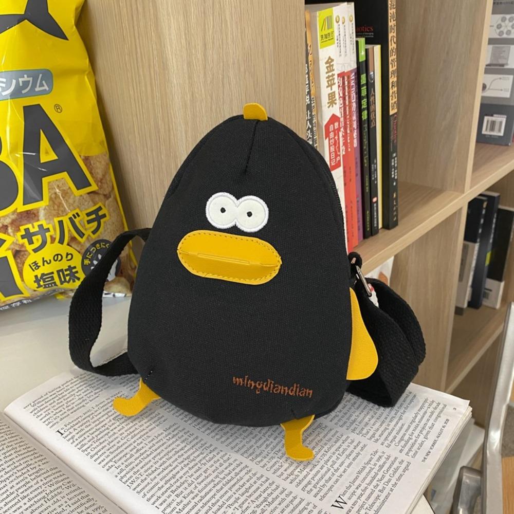 Korean Style Funny Chick Crossbody Bag Canvas Cute Handbag Creative Small Messenger Bag  Women