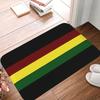 Rasta Flagge Rasta Streifen Motiv Flanell Fußmatte mit Stilvollen MusternWeiche, Hautfreundliche TeppicheErhältlich in 4 Größen
