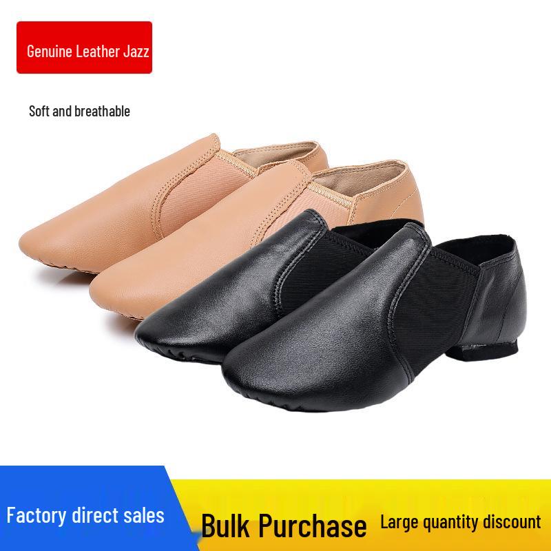 Women's Real Leather Jazz Dance Shoes – Soft Sole Practice & Body Shaping Shoes for Adults