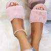 Winter Dames Winter Huis Furry Pantoffels Antislip Casual Binnen Flats Vloer Schoenen Dames Slippers Warme Schoenen Effen Kleuren