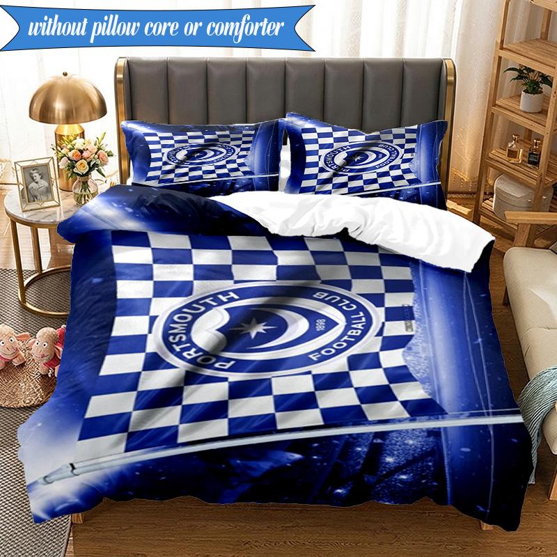 3PCS Ports Fc Crest Printed Soft Bedding Set,Including 1pc Duvet Cover And 2pcs Pillowcases Perfect for Bedroom, Dormitory, Fan Gift