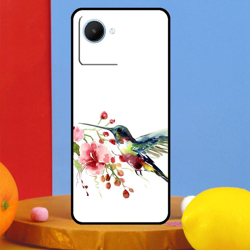 Hummingbird and Flowers For Realme C55 C53 C67 C51 C35 C33 C31 C30 C25s C21Y GT Neo 6 5 9 10 11 12 Pro Plus Case