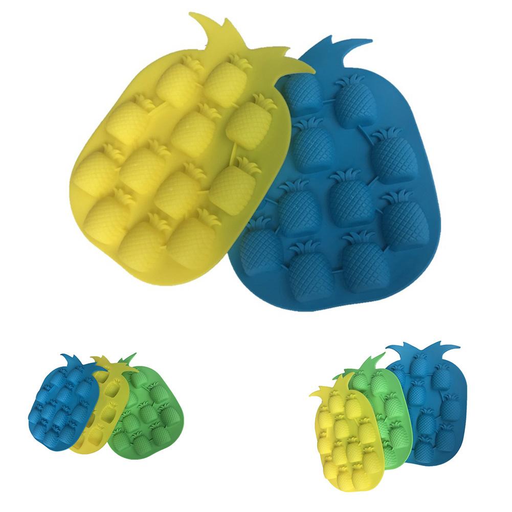 Silicone Ice Mold 12 Even Pineapple Shape DIY Baking Mould Tool for Jelly Pudding Chocolate Cake