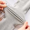 Women's Ribbed Vertical Stripe Fleece Lined Thickened Leggings Autumn Winter Outer Wear Stirrup Warm Footed One-Piece Trousers