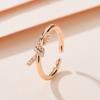 High Version Knot Rope Ring Bow Ring Thick-plated 18k Rose Gold Diamond-set Open Pair Ring