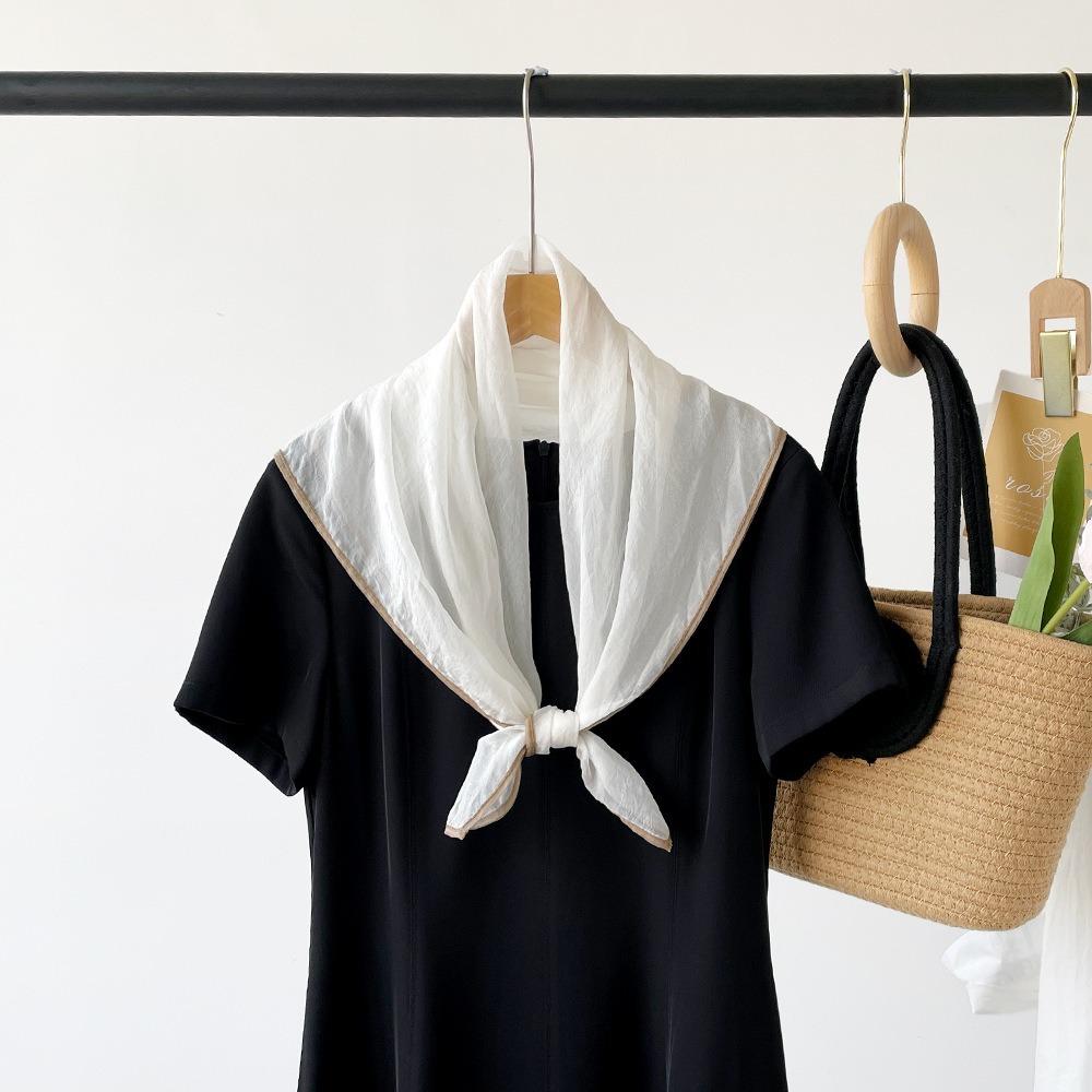 70*70cm Women's Square Solid Color Head Scarf Large Silk Feeling Hair Wrapping Scarves for Sleeping Bandanas Fashion Scarf