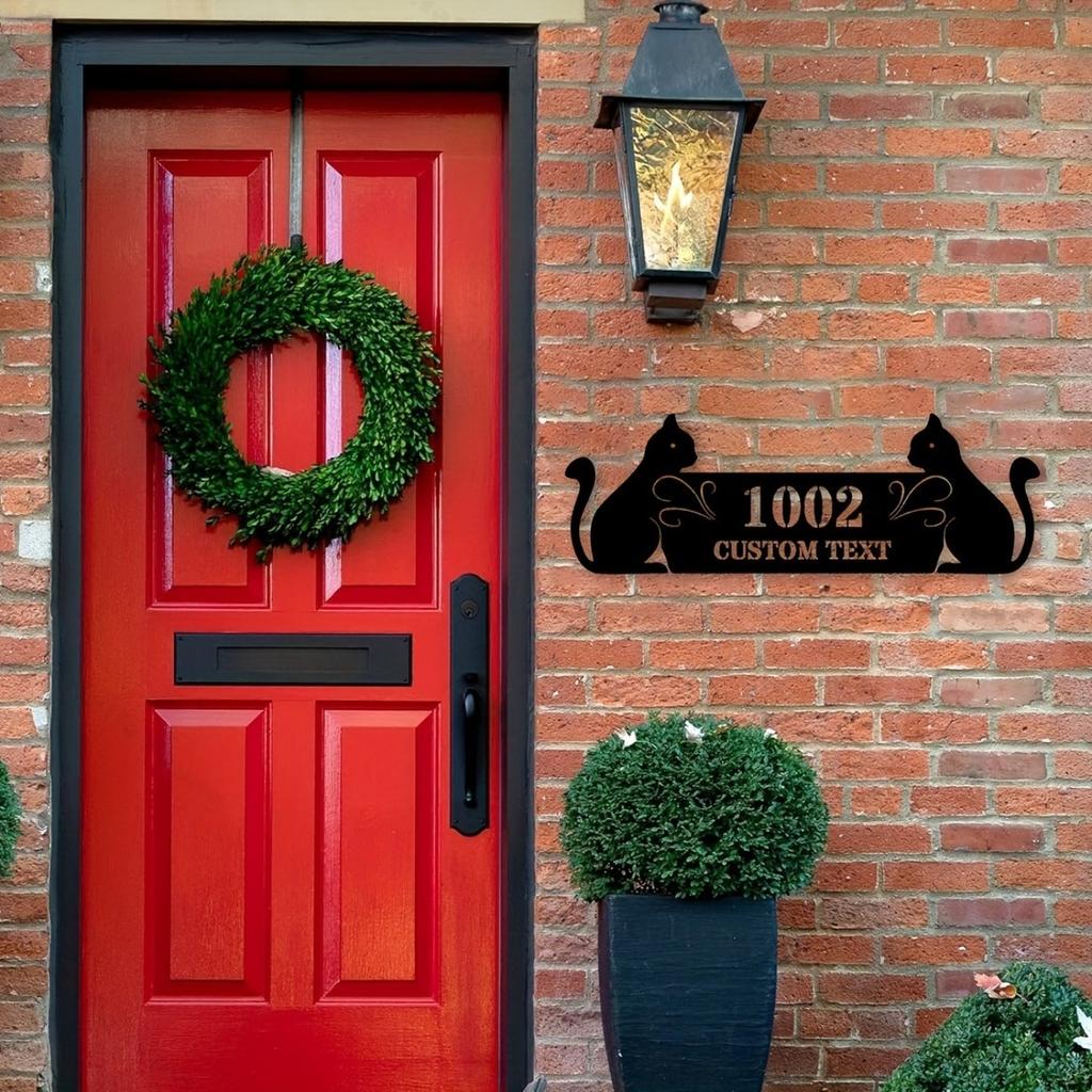 Personalisierter Metall-Katzen-Schild Bauernhaus-Stil Außenveranda-Dekor Heißer Verkauf