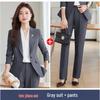 Women's Plus Size Wine Red Blazer Set - Elegant Formal Wear for Art Exams and Professional Hosting
