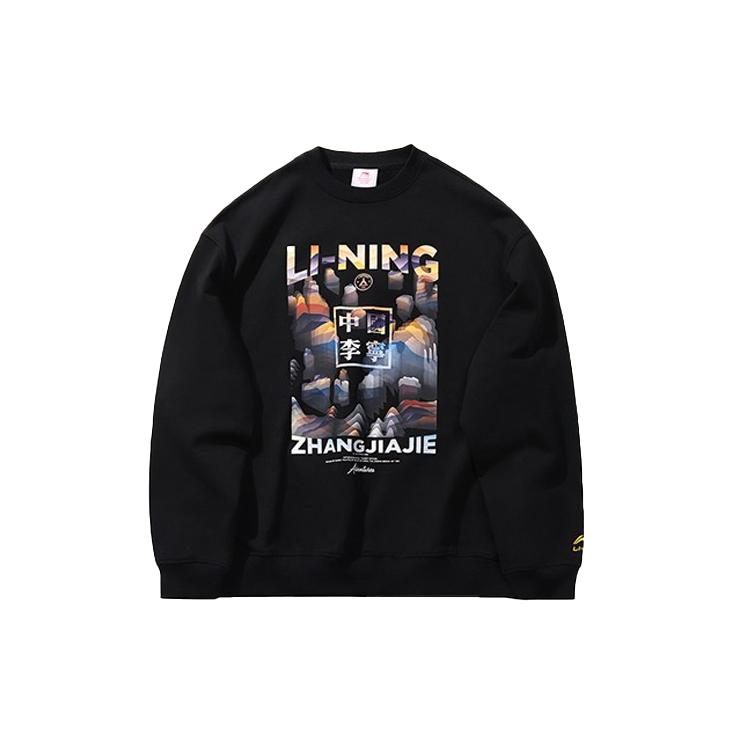 Li Ning Sweatshirts Men s Black Crew Neck Moderate Regular AWDP737-2 S