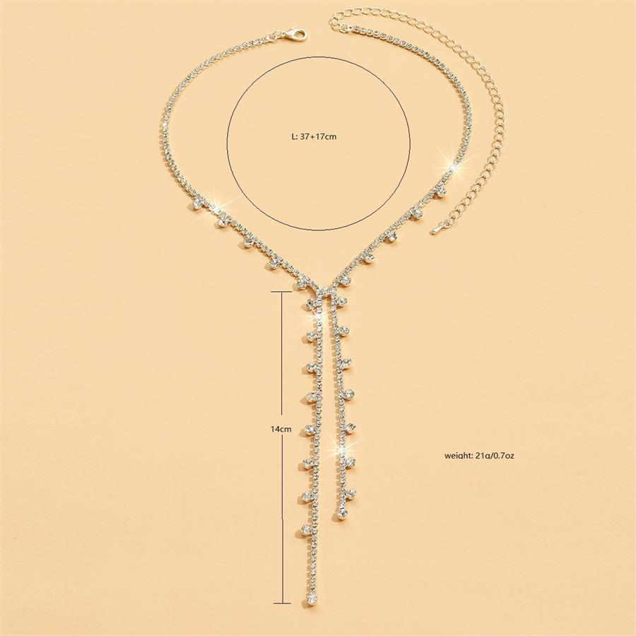 Elegant Rhinestone Tassel Necklace - European & American Style