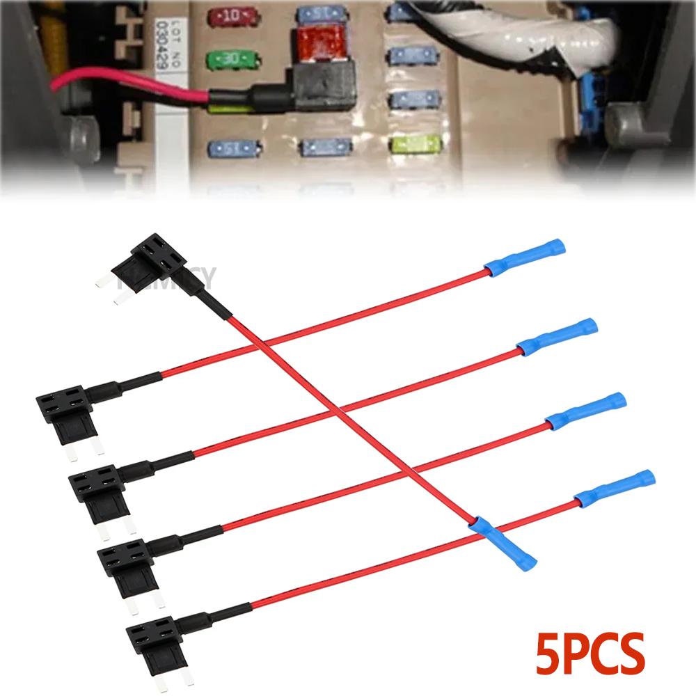 5 /10 Pcs Add-a-Circuit Adapter Mini Power Outlet Plug Car Fuse Box Circuit Modification Power Outlet Plug Insurance Adapter