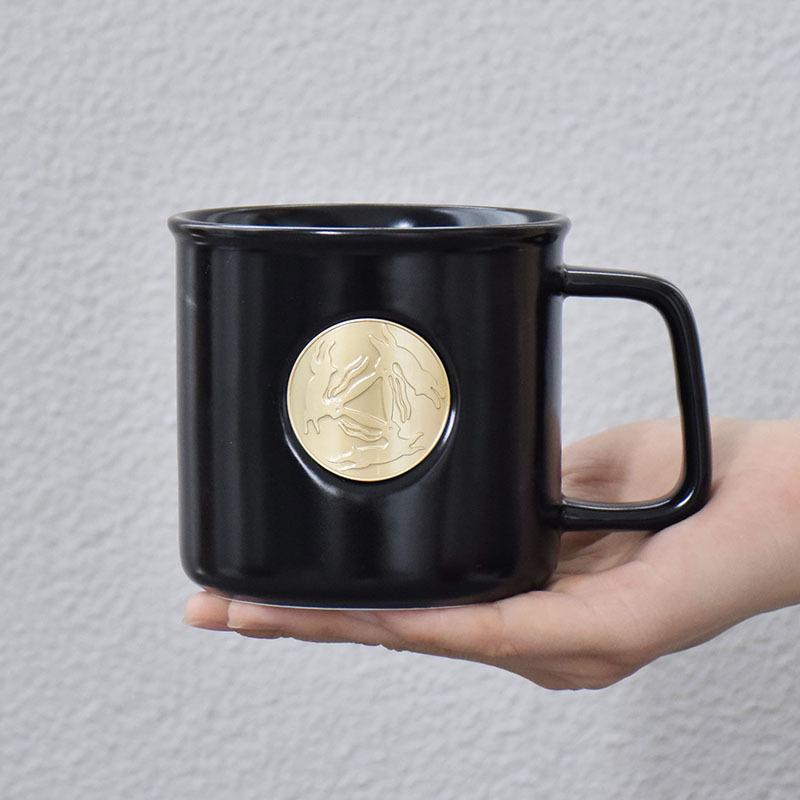 Bronze Badge Korean Ceramic Cup Couple Coffee Cup Office Household Drinking Cup Afternoon Tea Cup Milk Cup