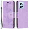 Wallet Stand Case for Xiaomi Redmi Note 12 4G Butterfly Imprinted Leather Phone Cover with Strap