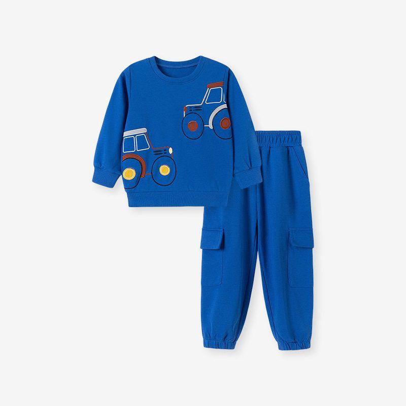 Source Factory Children s Clothing Autumn Boys Suit European and American Cute Children s Suit Applique Embroidery Children s Two-Piece Set 2113 2Y (90cm)