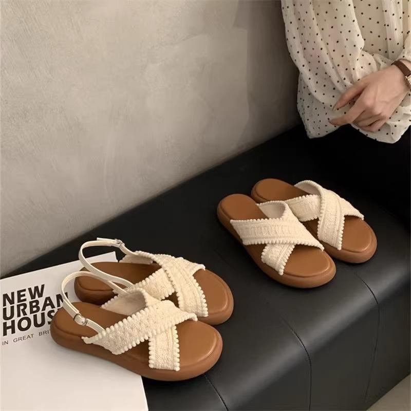 Platform sandals female 2025 summer wear new fairy style with skirt bohemian vacation seaside beach sandals