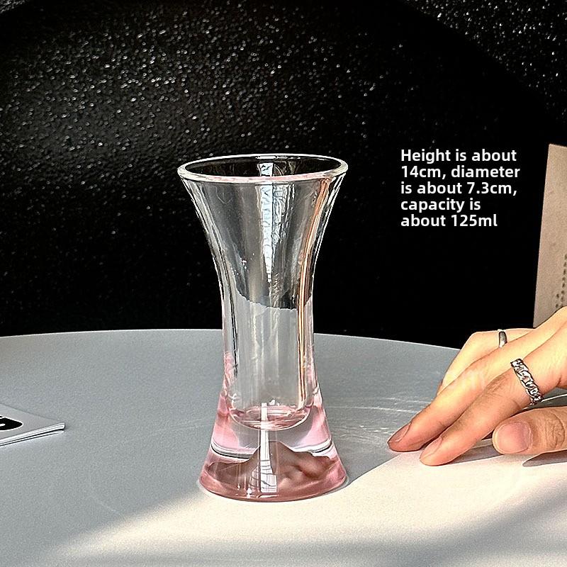High End Frosted Powder Waist Glass Cup,Light Luxury Cocktail Champagne Whiskey Glass,High-value Juice Cups,Bar Accessories Gift