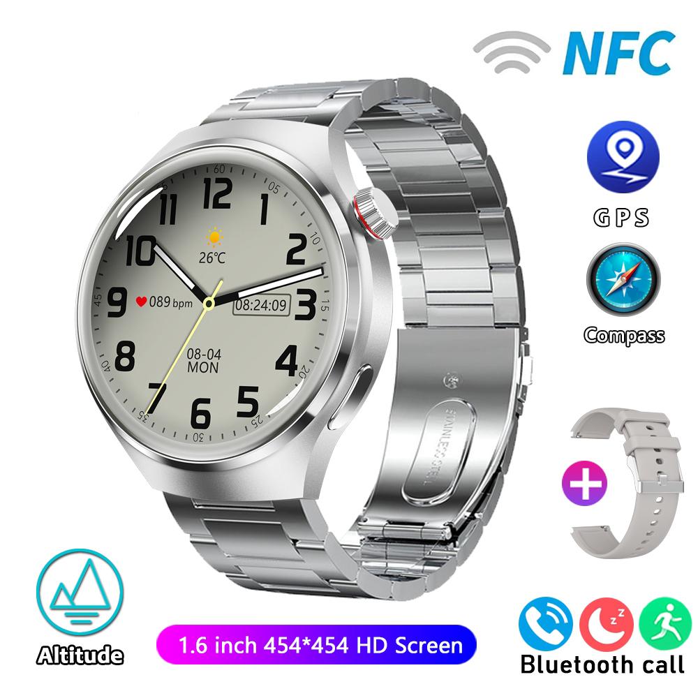 2025 Новые часы Pro GPS NFC Смарт-часы Мужские 360*360 AMOLED Экран Пульс Bluetooth Звонок IP68 Водонепроницаемые Мужские Смарт-часы