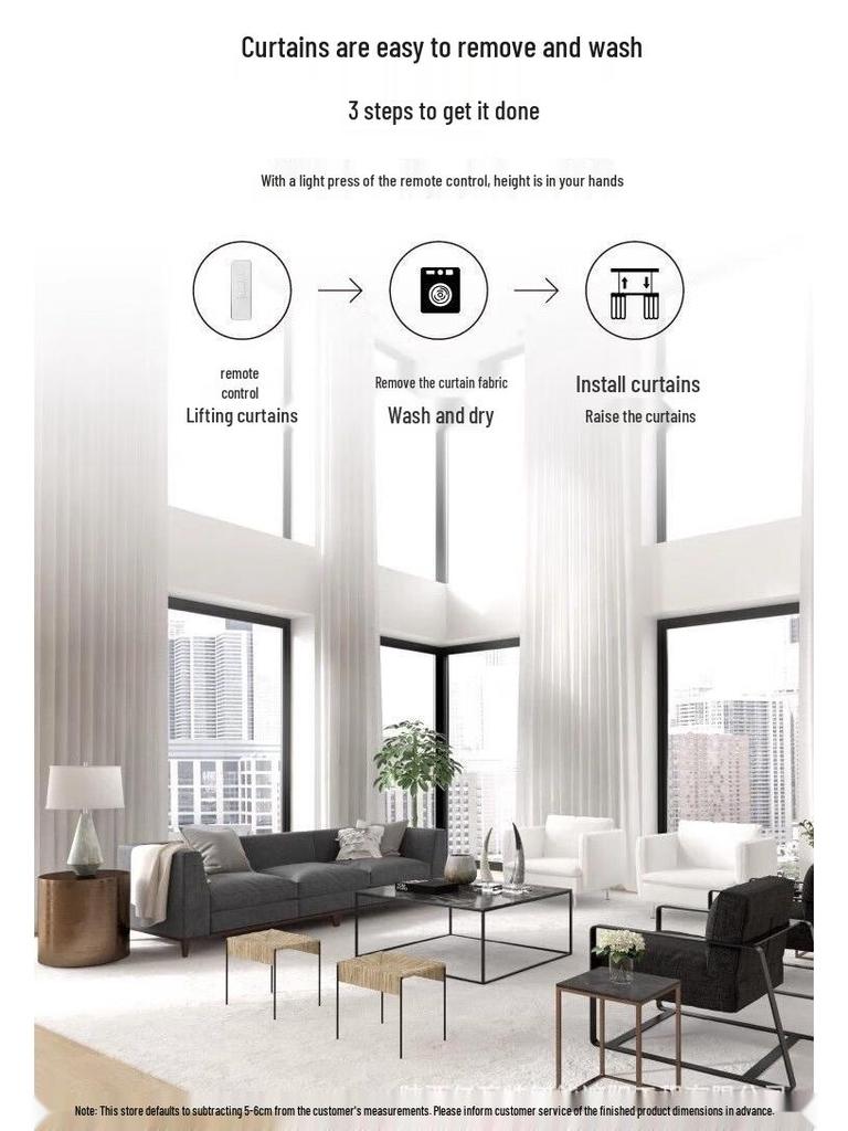 Smart Double Track Motorized Curtains for Duplexes with Voice Remote Control Compatible with Mi Home